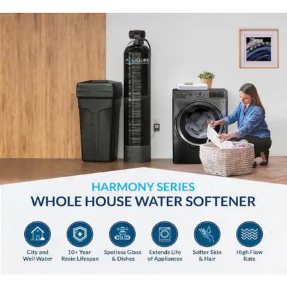 AQUASURE Whole House System: 64K Grain Softener + 1.5M Gal KDF/GAC Filter w Prefilters – NEW