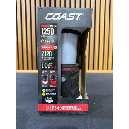 Coast EAL26 1250 Lumen Dual Power Camping Lantern Flashlight 30830 New Emergency Light