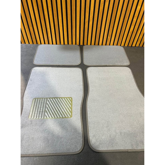 Gray 4-Piece Universal Premium Soft Carpet Floor Mats with Striped Heel Pad Floor Liners