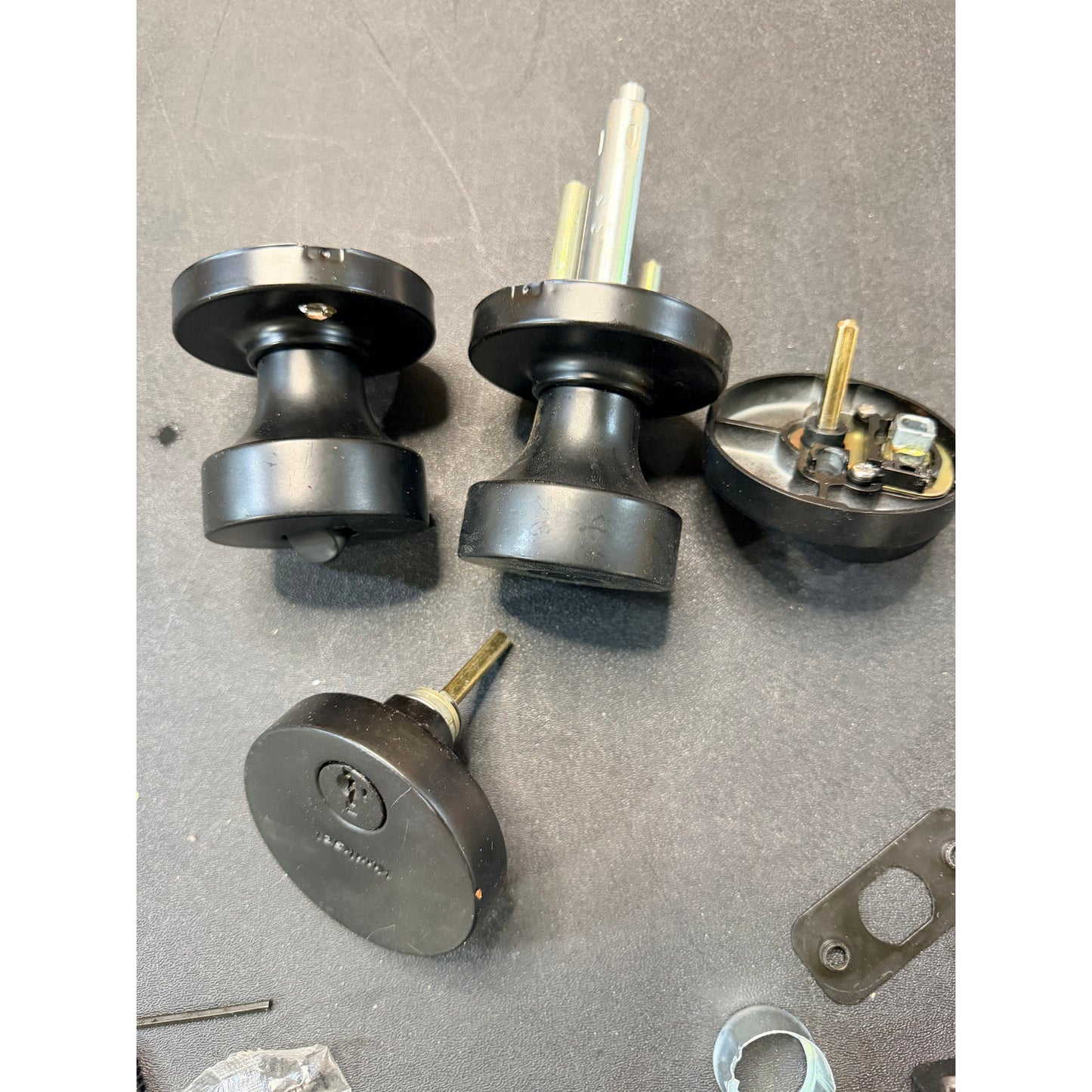 Kwikset Pismo Matte Black Knob Deadbolt Combo As Is