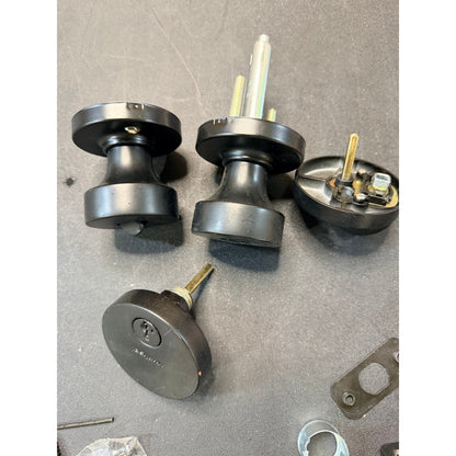 Kwikset Pismo Matte Black Knob Deadbolt Combo As Is