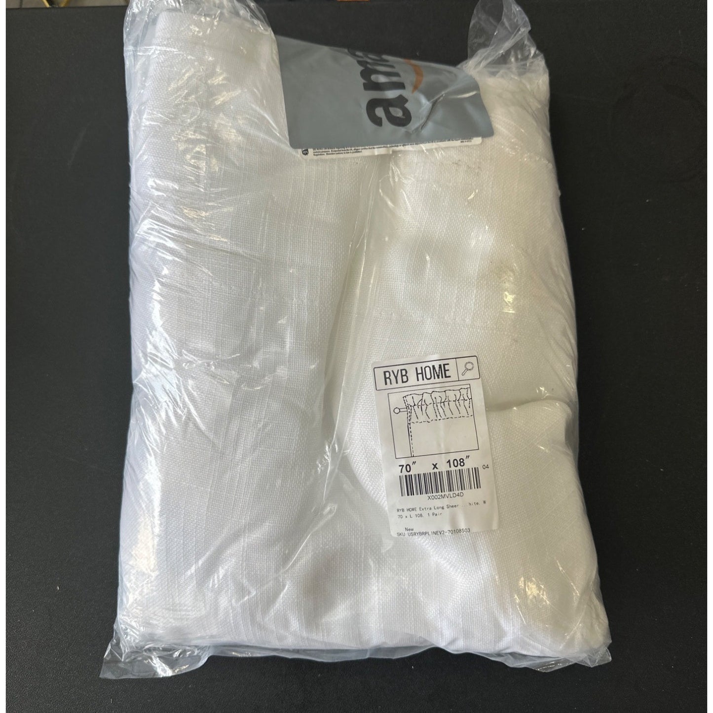 RYB HOME Sheer White Curtains 70x108 1 Pair
