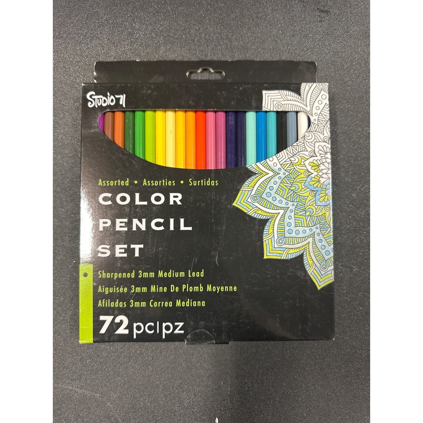 Studio 71 Assorted Color Pencil Set 72 Pcs Sharpened Medium Lead
