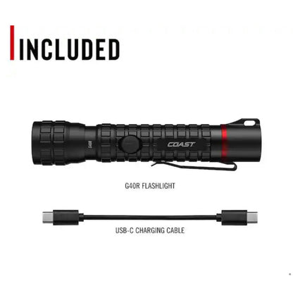 Coast G40R 1000 Lumen Rechargeable Flashlight New