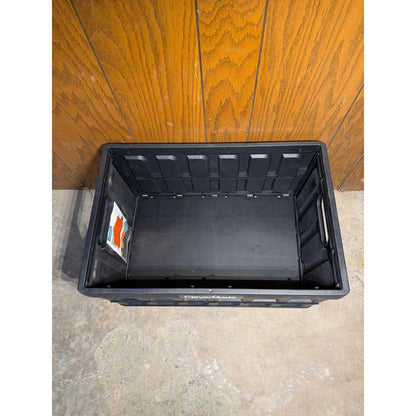 CleverMade Stackable Collapsible Storage Bin with Lid, 16 Gal Black
