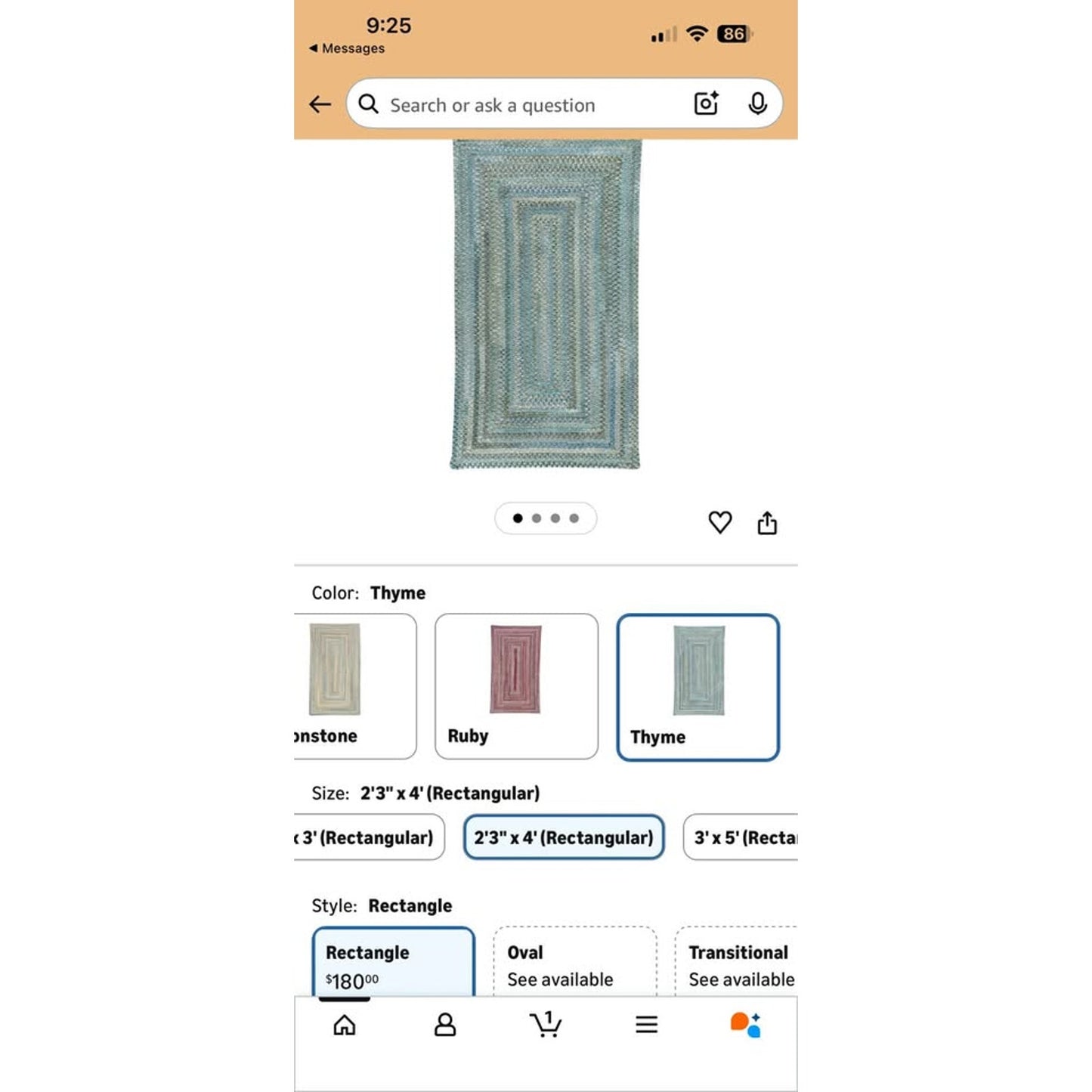 Hand woven rug