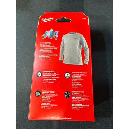 Milwaukee Men’s XL Gray WORKSKIN Long Sleeve Performance Shirt New 415G-XL Lightweight Workwear