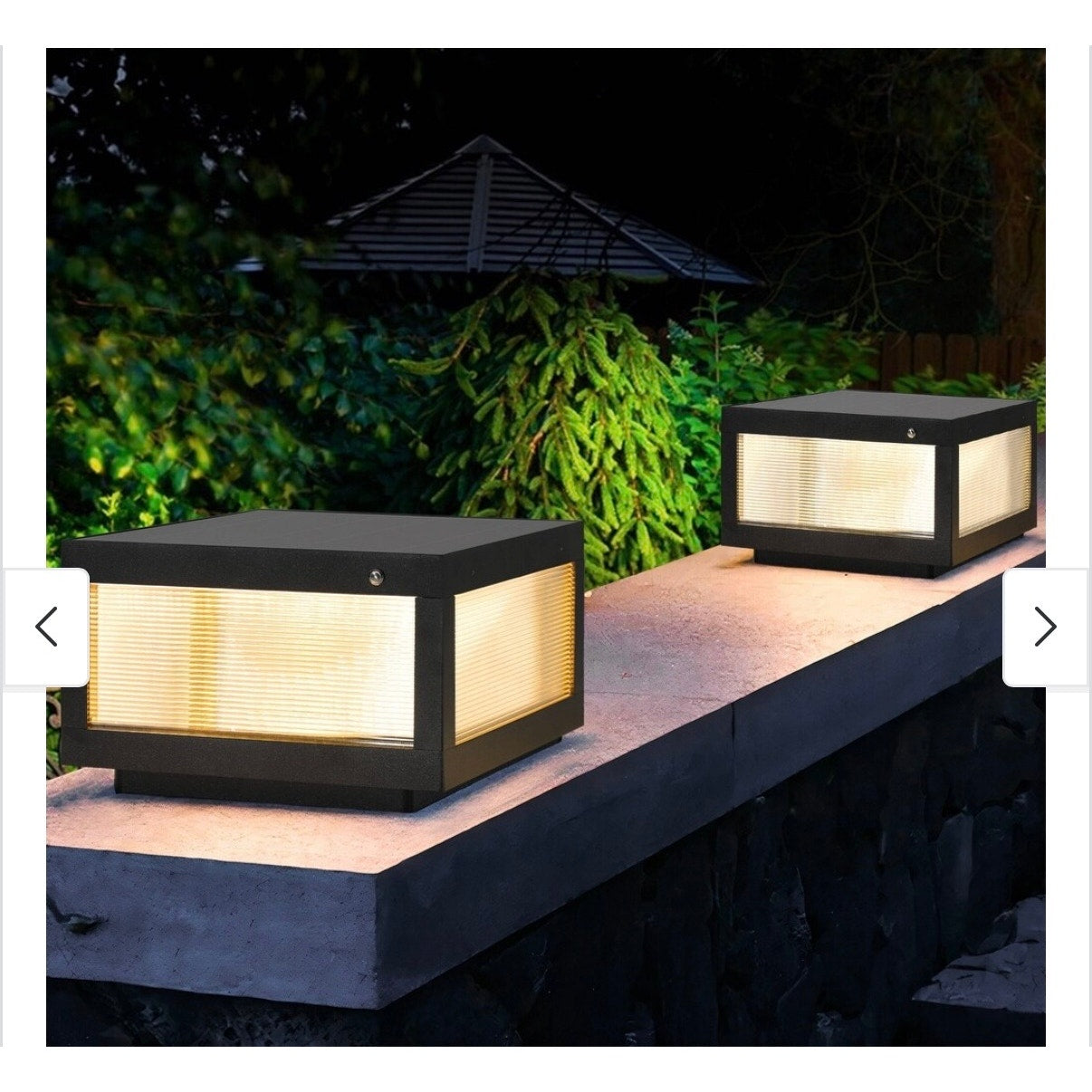 Modern Black Waterproof Dusk to Dawn LED Solar Outdoor Post Lamp
