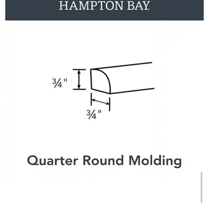 Hampton Bay Medium Oak Quarter Round Shoe Trim Molding 91.5 in Cabinet Trim New