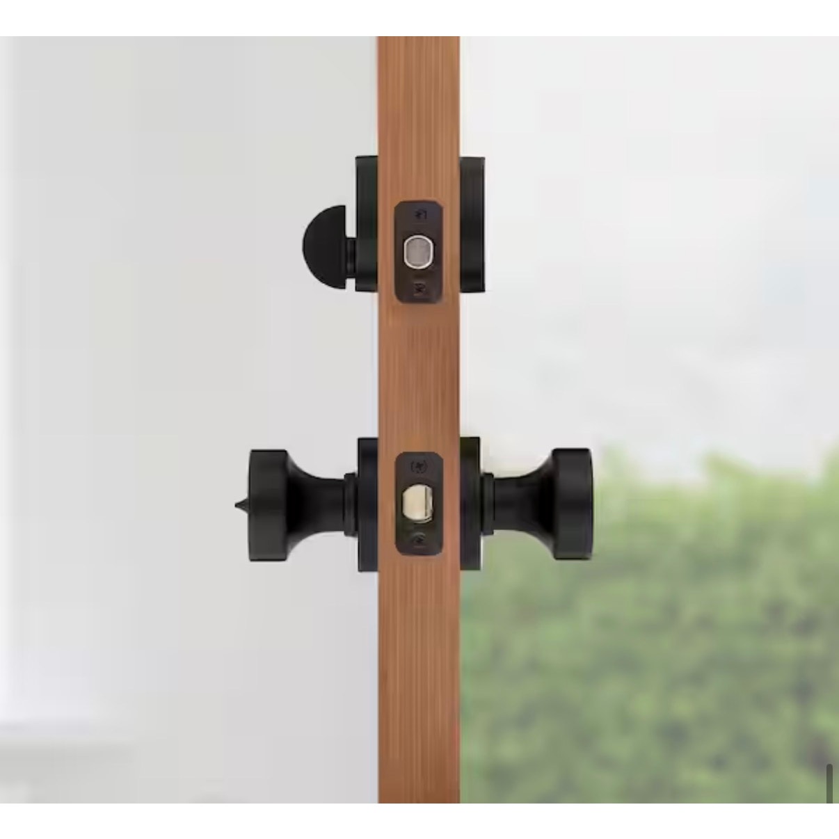 Kwikset Pismo Matte Black Knob Deadbolt Combo As Is