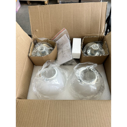Bathroom Vanity Light Fixtures: Brushed Nickel 2-Light Mid Century Farmhouse
