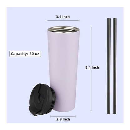 Konokyo Insulated Tumbler 30oz With Lid & Straw Pastel Design