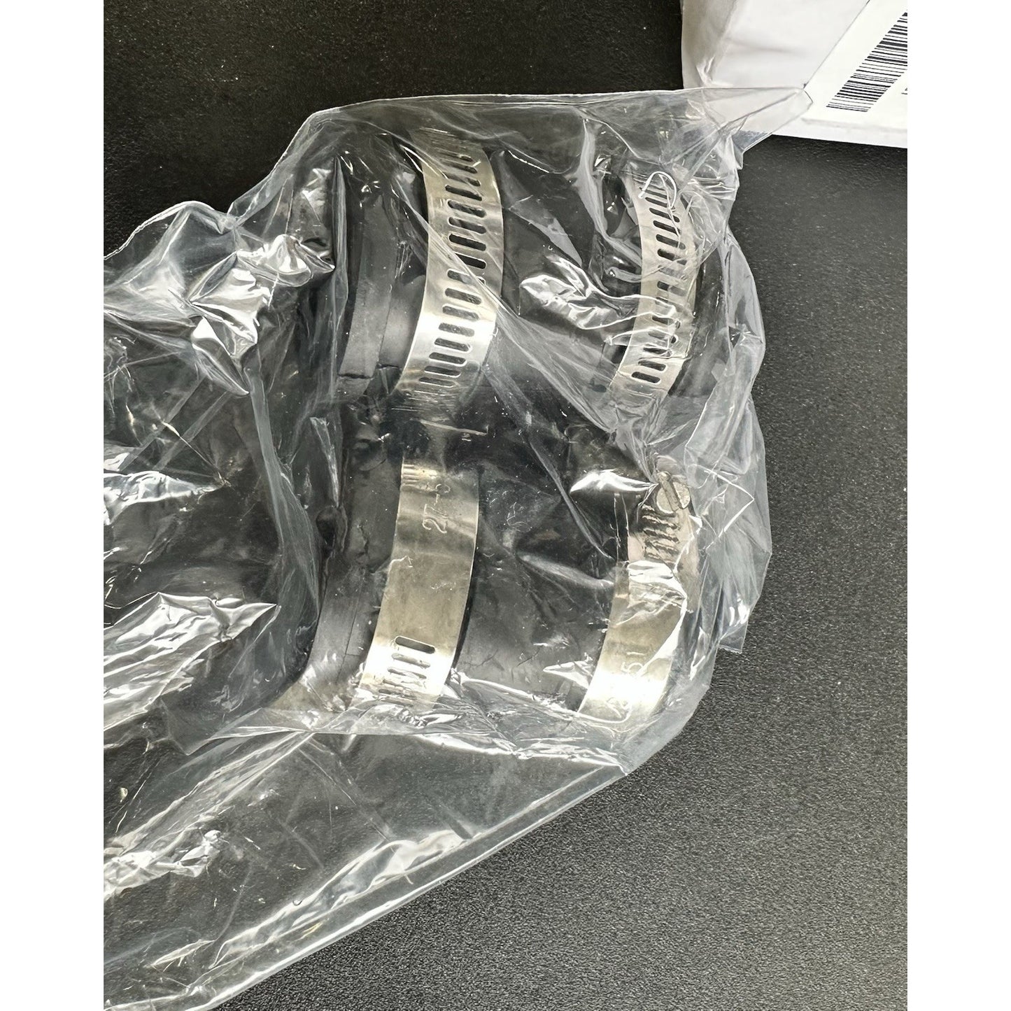 Pangda 2 Pcs Flexible TPE Coupling with Stainless Steel Clamps for Plastic an