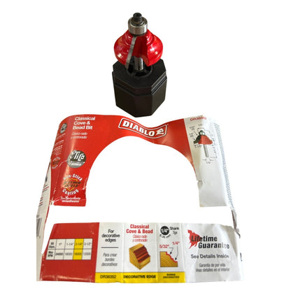 Diablo Classical Cove & Bead Router Bit 1/4" Shank Non-Stick Coating