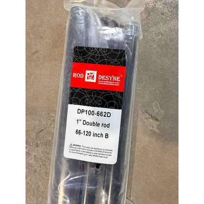 Rod Desyne Bonnett Double Curtain Rod Black 66 in to 120 in Window Rod New