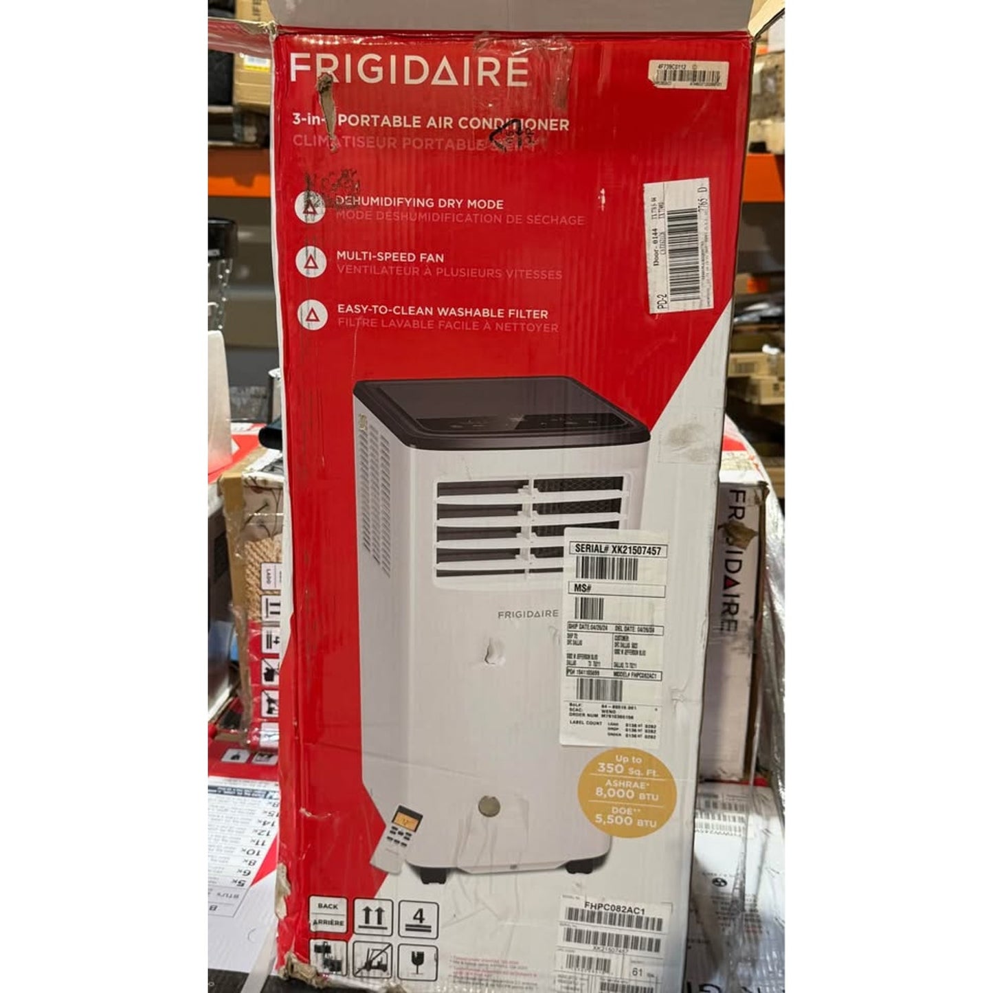 Frigidaire Portable AC 5,500 DOE BTU (FHPC082AC1) – NEW OPEN BOX – Cools 150 sq ft