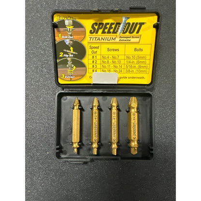 Speed Out Titanium Screw Extractor Set With Case (4-Piece)