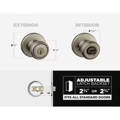 Kwikset Tylo Entry Door Knob Antique Brass Open Box