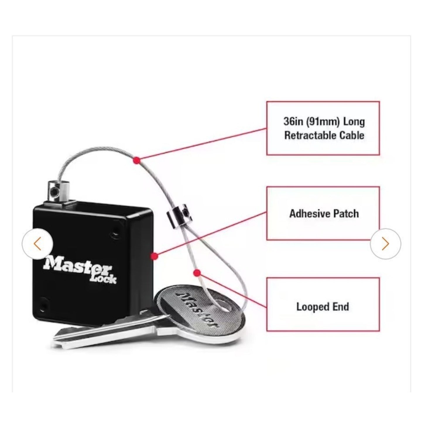 Master Lock Resettable Combination Code Lock Box Bundle With Tether