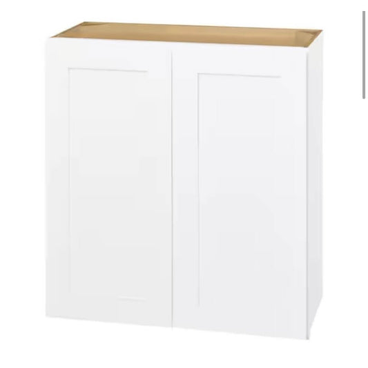 Hampton Bay 27 in. W x 12 in. D x 30 in. H Ready to Assemble Plywood Shaker Wall Kitchen Cabinet
