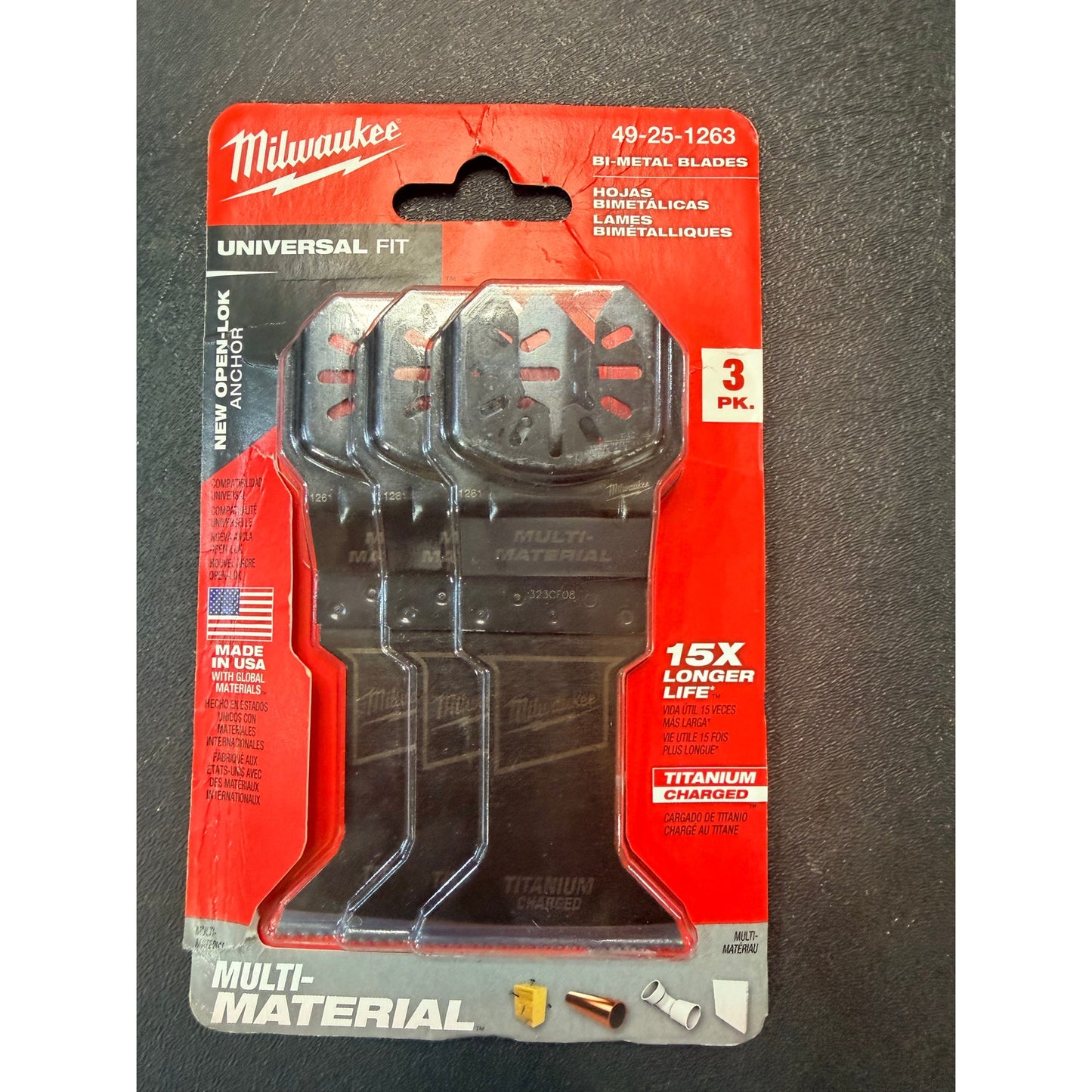 Milwaukee Oscillating Blade 3 Pack New Damaged Box