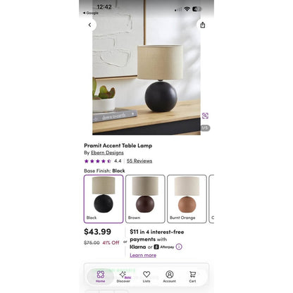 Accent table lamp