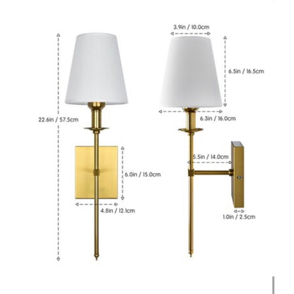 GoYeel 6.3-in W 1 -Light Gold Wall Sconce