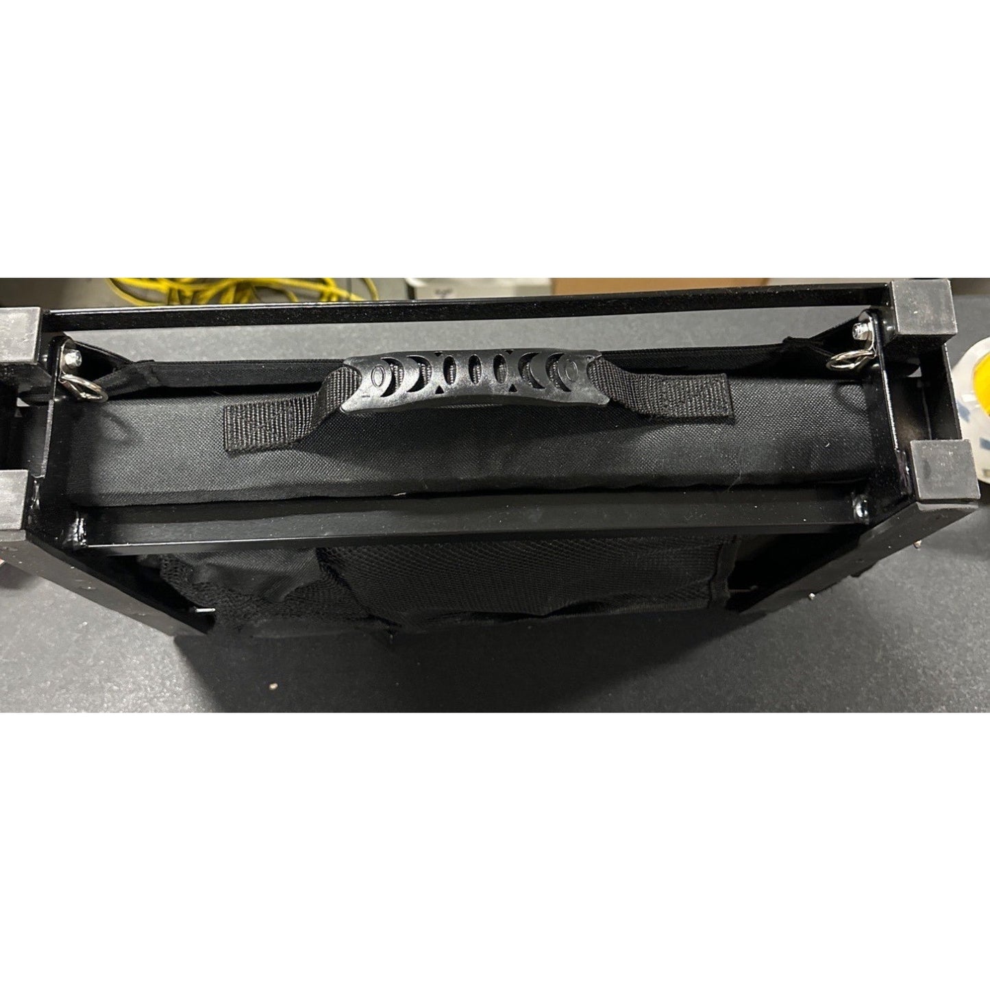 Portable Folding Stadium Seat Chair With Soccer Ball Print Black