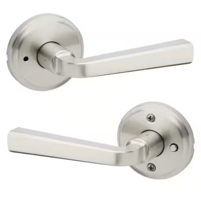 Kwikset Trafford Privacy Door Handle Satin Nickel New