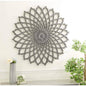 Litton Lane 48 in. x 48 in. Wood Gray Cut-out Starburst Wall Decor