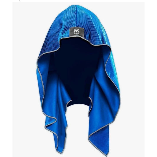 Mission Cooling Hoodie Towel- Evaporative Cool Tech UPF 50 Blue Odor Resistant C