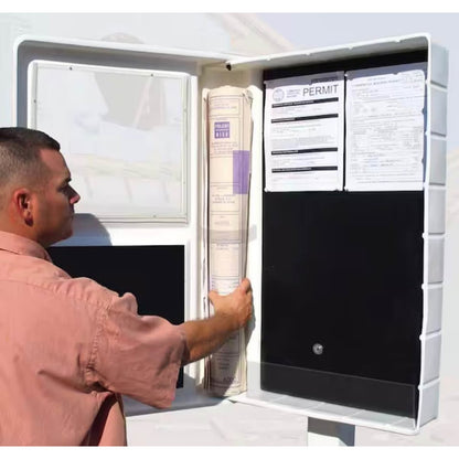 DOC-BOX 25 in. x 36 in. x 6.5 in. Outdoor/Indoor Commercial Posting Permit Box Unit