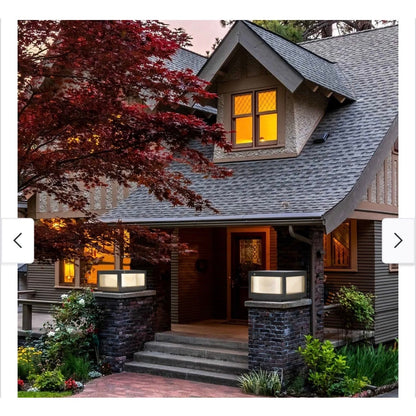 Modern Black Waterproof Dusk to Dawn LED Solar Outdoor Post Lamp