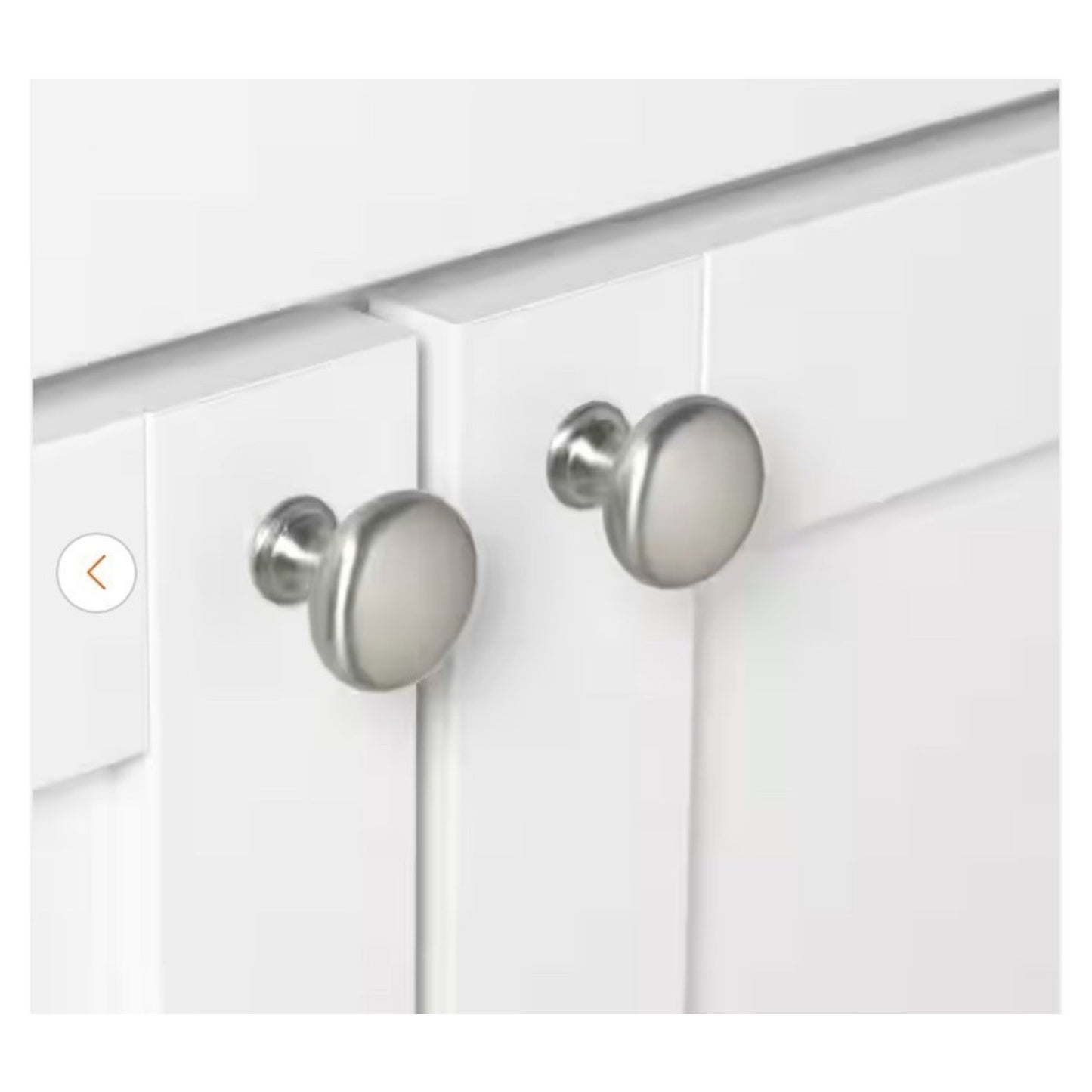 GlideRite 1-1/8 Inch Satin Nickel Round Cabinet Knob 9-Pack
