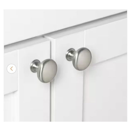 GlideRite 1-1/8 Inch Satin Nickel Round Cabinet Knob 9-Pack