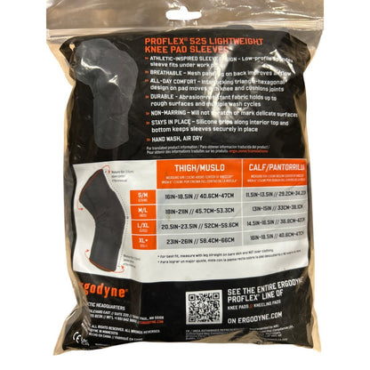Ergodyne Proflex 525 Lightweight Knee Pad Sleeves XL Black Durable