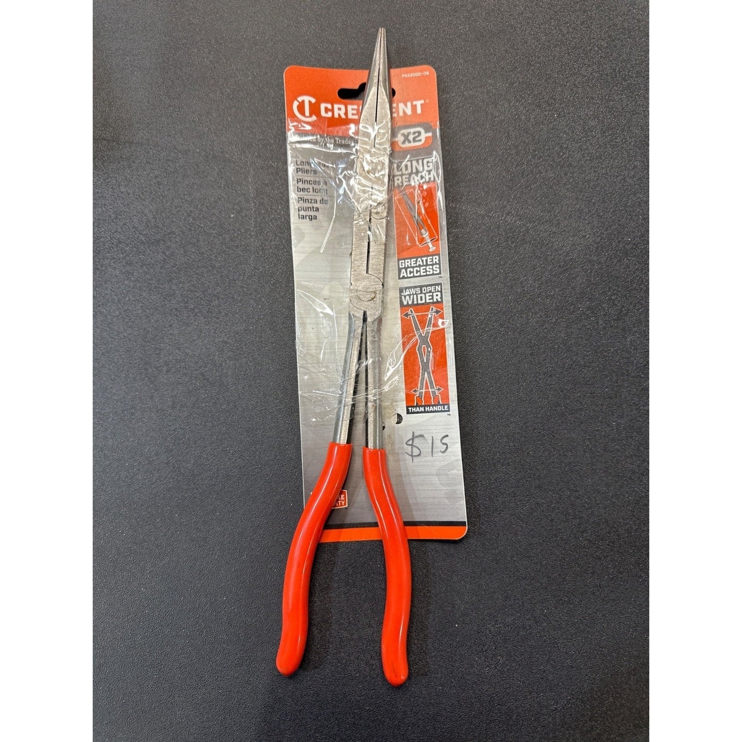 Crescent 13 In. Long Reach X2 Compound Nose Pliers Red Handles