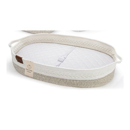 Chihabi Baby Bassinet With Mattress & Storage Basket Cotton Blend