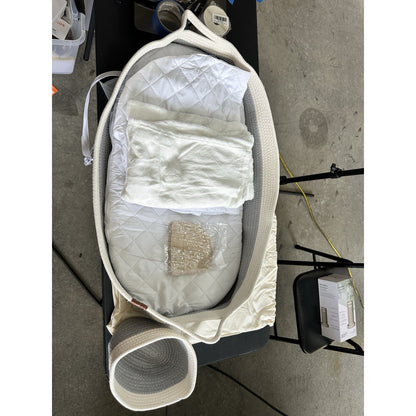 Chihabi Baby Bassinet With Mattress & Storage Basket Cotton Blend