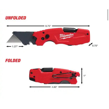 Milwaukee FASTBACK 6 in 1 Folding Utility Knife 2 Pack New 48-22-1505 Multi Tool Box Cutter