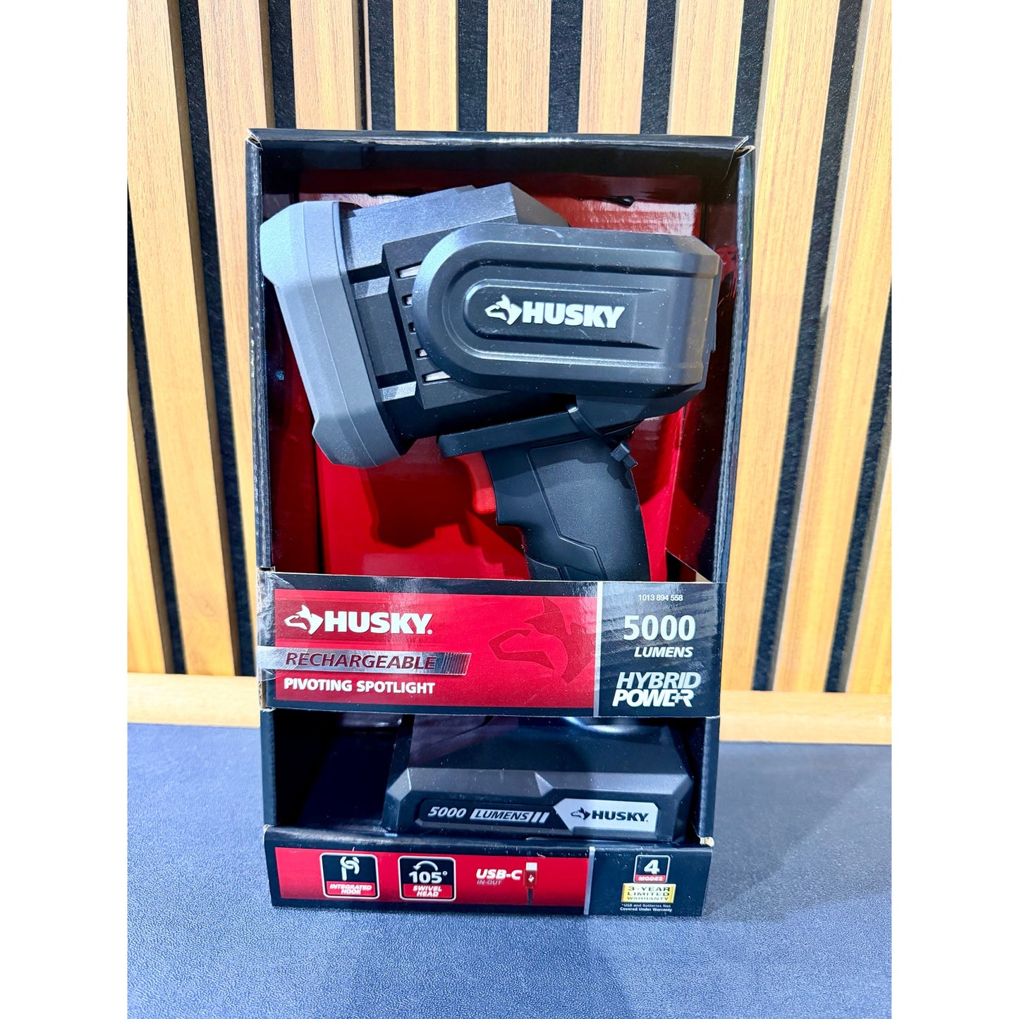 Husky 5000 Lumen Rechargeable Spotlight New 91920