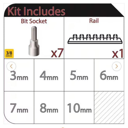 Husky 3/8 In. Drive Metric Hex Bit 7-Piece Socket Set Durable