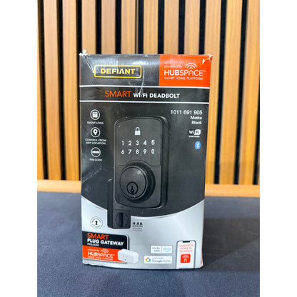 Defiant Hubspace WiFi Keypad Deadbolt Matte Black As Is