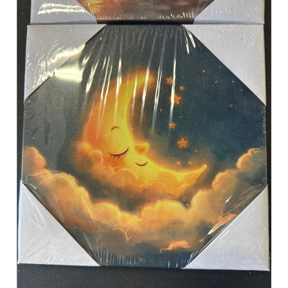 8x8 LED wall art moon and star set home decor