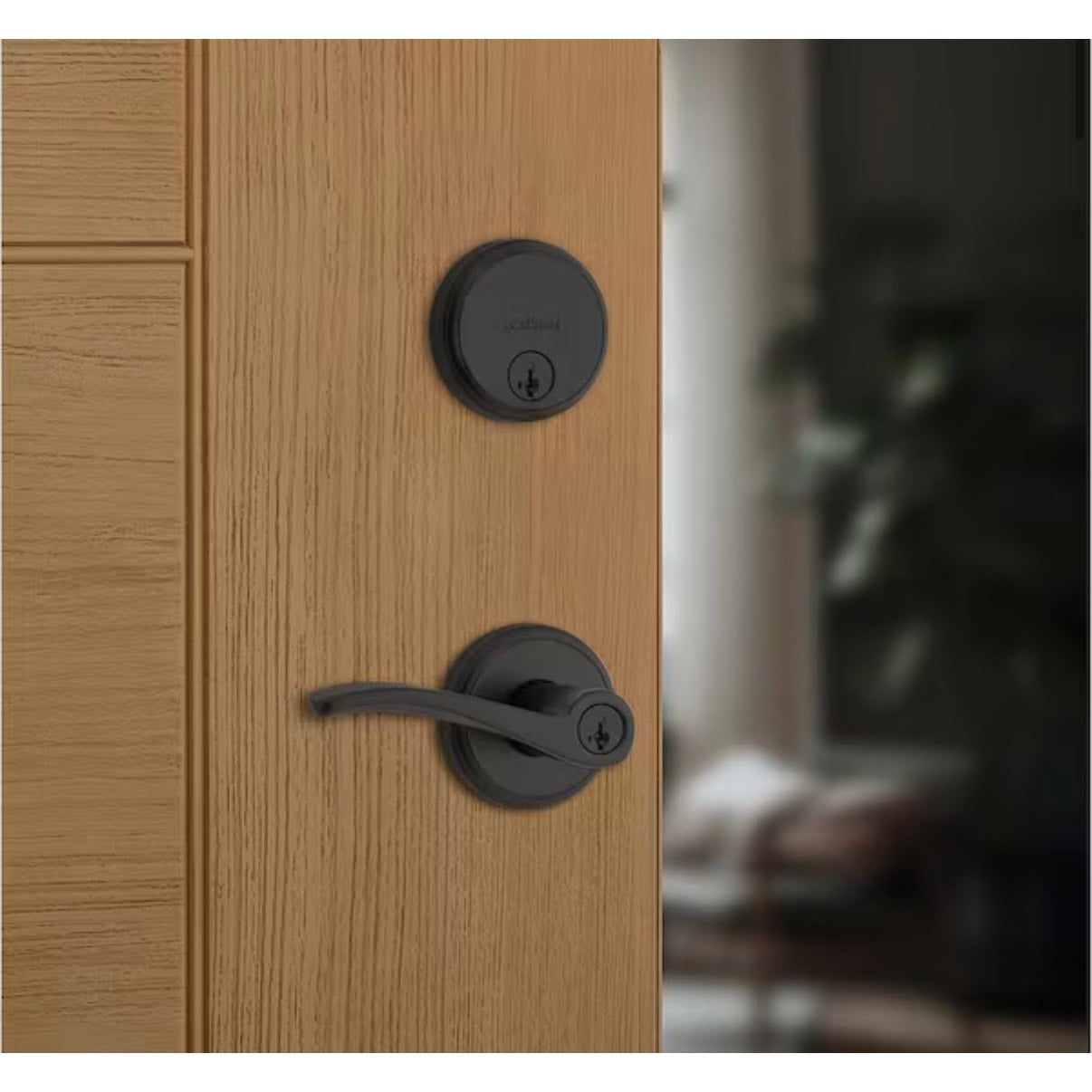 Kwikset Sedona Entry Handle Deadbolt Matte Black New