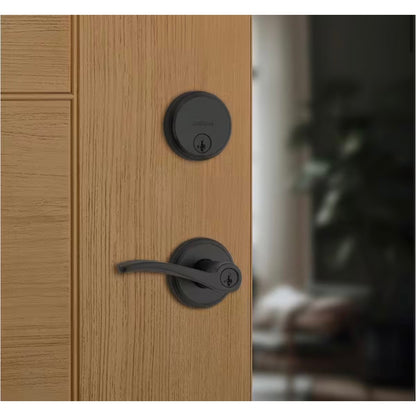 Kwikset Sedona Entry Handle Deadbolt Matte Black New
