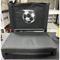 Portable Folding Stadium Seat Chair With Soccer Ball Print Black