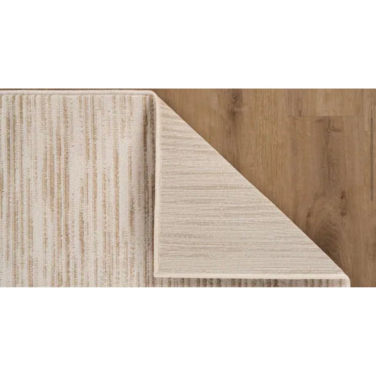 Beverly Rug Linea Beige 8x10 Indoor Outdoor Area Rug Washable Rubber Back Patio Rug New