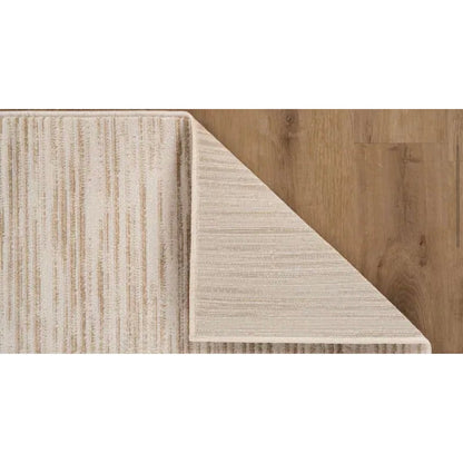 Beverly Rug Linea Beige 8x10 Indoor Outdoor Area Rug Washable Rubber Back Patio Rug New