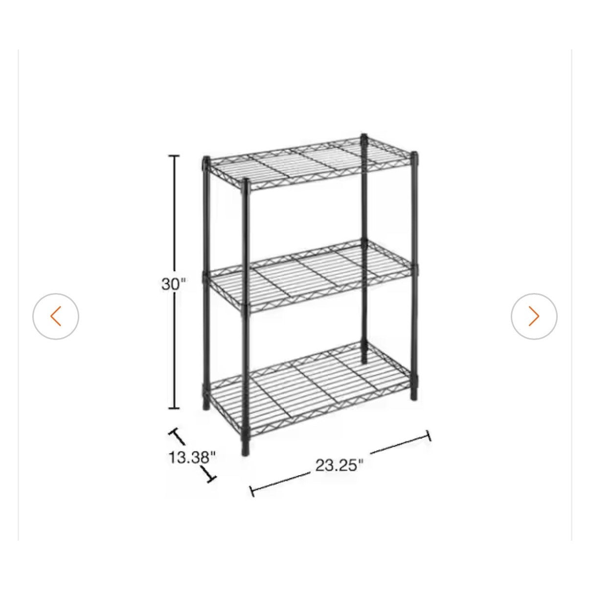 HDX 3-Tier Steel Wire Shelving Unit Black 24” x 30” Storage Shelf Rack